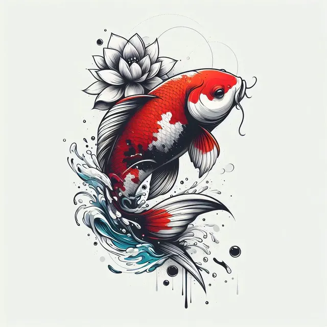 Koi fish illustration art